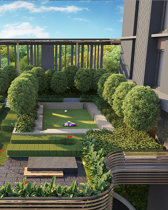 Outdoor basketball court at Altis Ocean Cliffs residential community