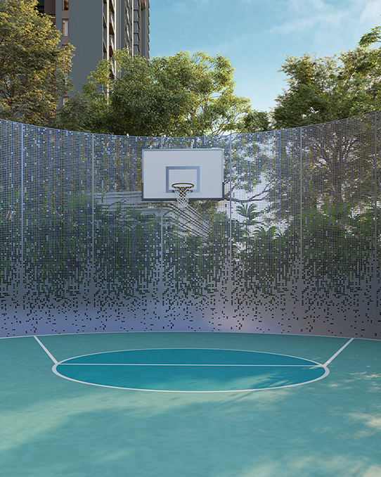 Outdoor basketball court at Altis Ocean Cliffs residential community