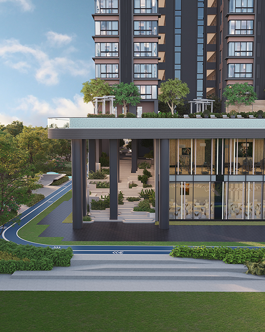 Outdoor basketball court at Altis Ocean Cliffs residential community