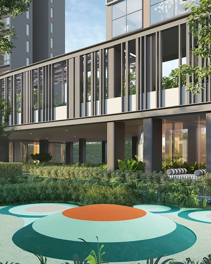 Outdoor basketball court at Altis Ocean Cliffs residential community