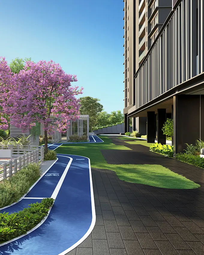 Outdoor basketball court at Altis Ocean Cliffs residential community