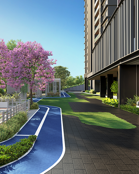 Outdoor basketball court at Altis Ocean Cliffs residential community