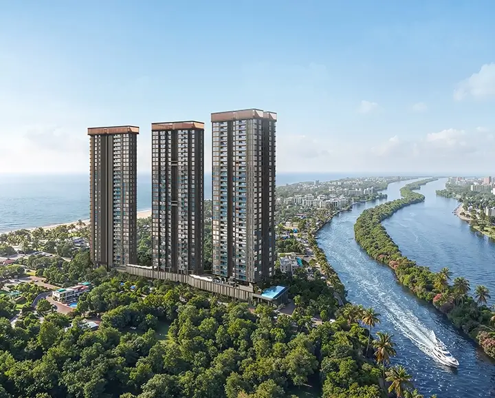 3 BHK sea facing apartment layout, Altis Ocean Cliffs